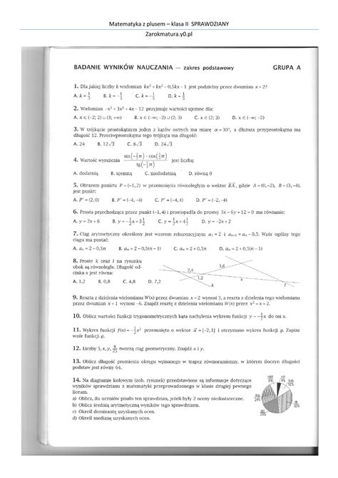 Statystyka Sprawdzian Matematyka Z Plusem 2 STATYSTYKA TEST - Pobierz pdf z Docer.pl